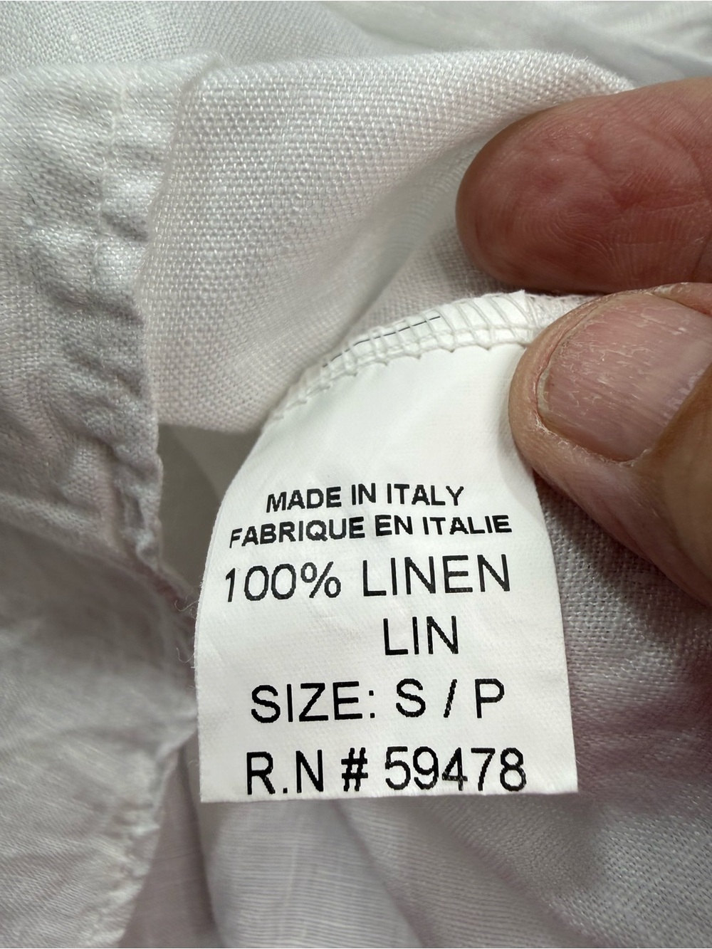 White Ruffle-Trim Linen Blouse - Picture 6 of 8